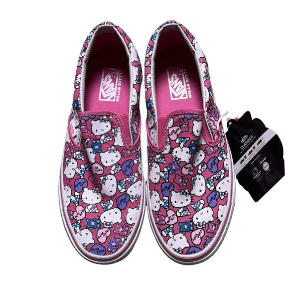VANS X HELLO KITTY Sanrio Men's Size 7.5 Women's Size 9 US pink Slip On Shoes - Picture 1 of 7